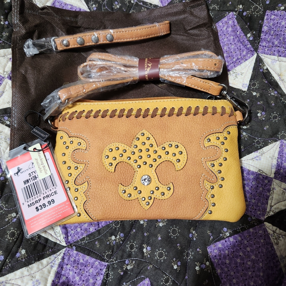 Montana West Brown Crossbody Bag with Decorative Accents